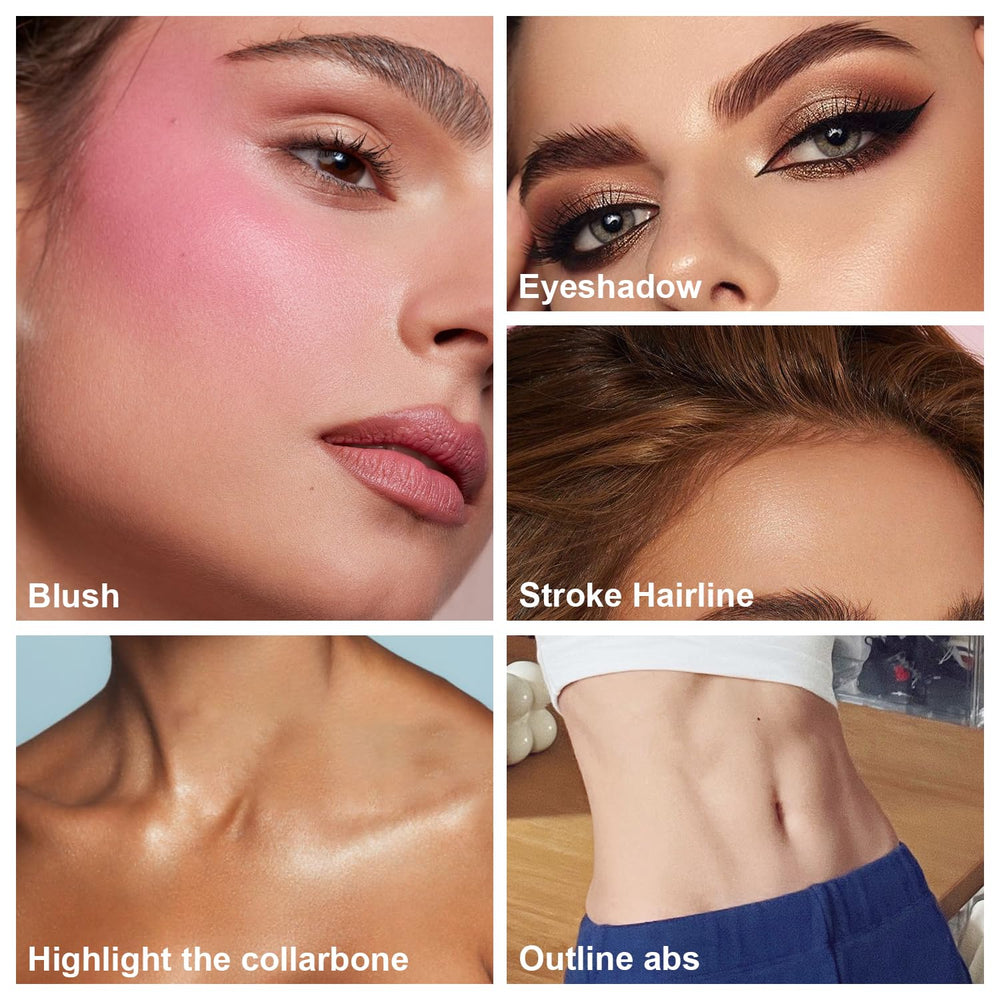 Scarman bronzer swatch helps define jawline and cheekbones with warm undertone.