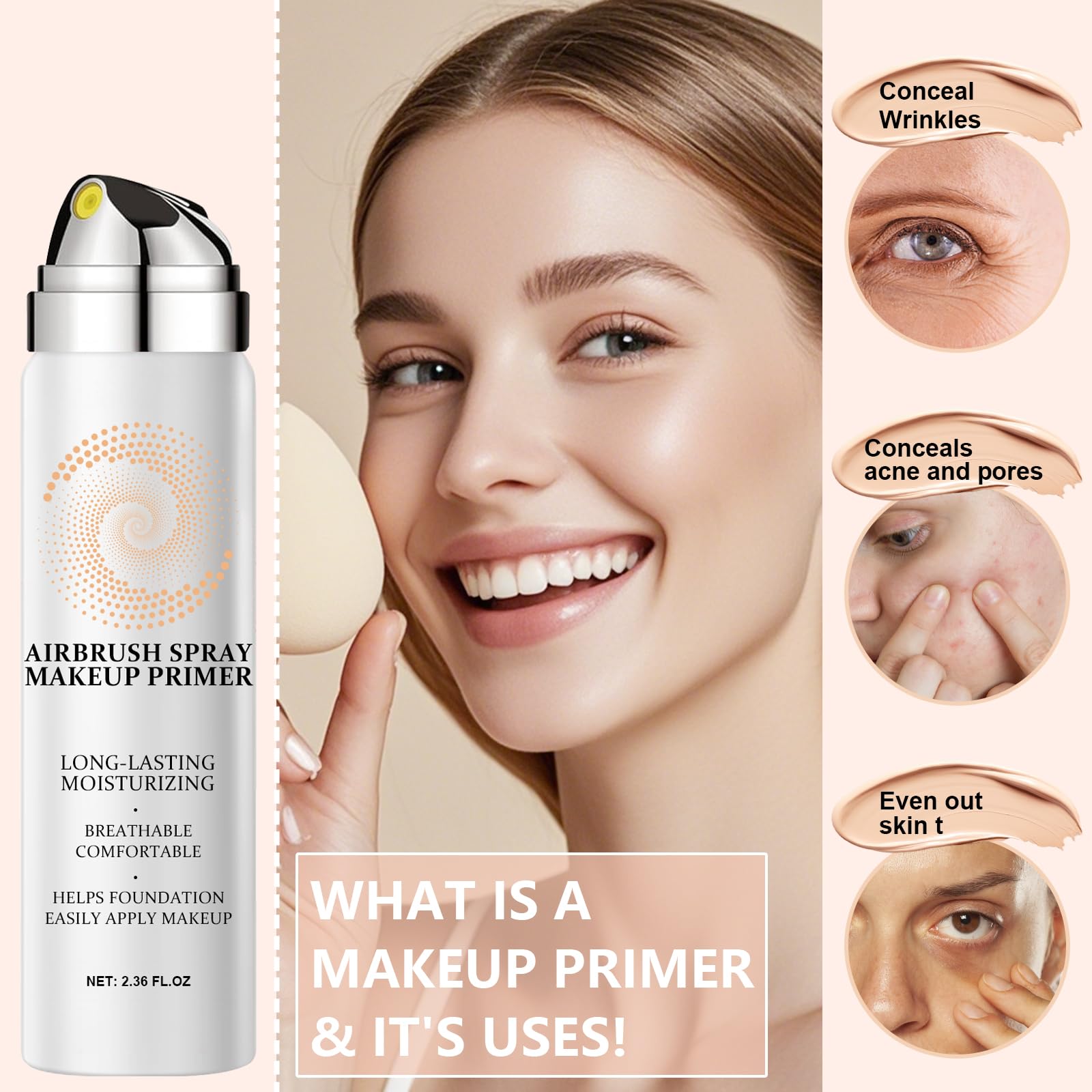 Scarman Kabuki brush and sponge included for precise blending