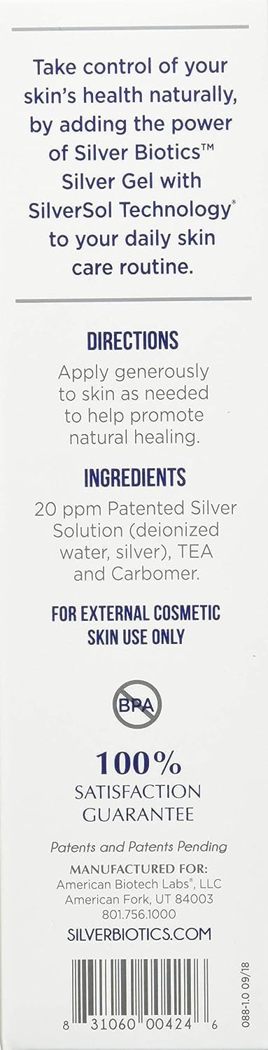 Skin care for scars, blemishes, and minor wounds with Silver Biotics.