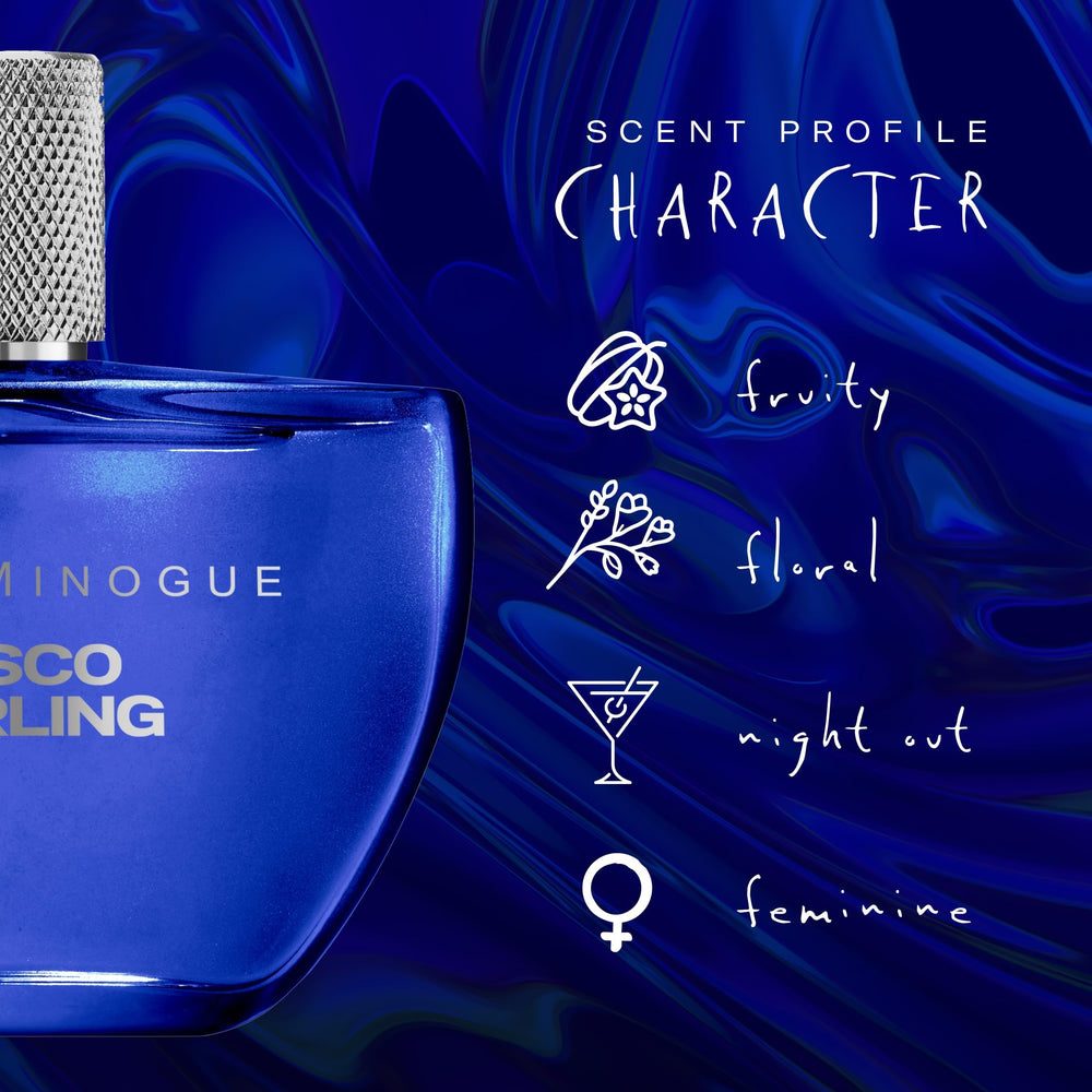 SCENT BEAUTY Kylie Minogue Disco Darling EDP bottle angle for a lasting impression.