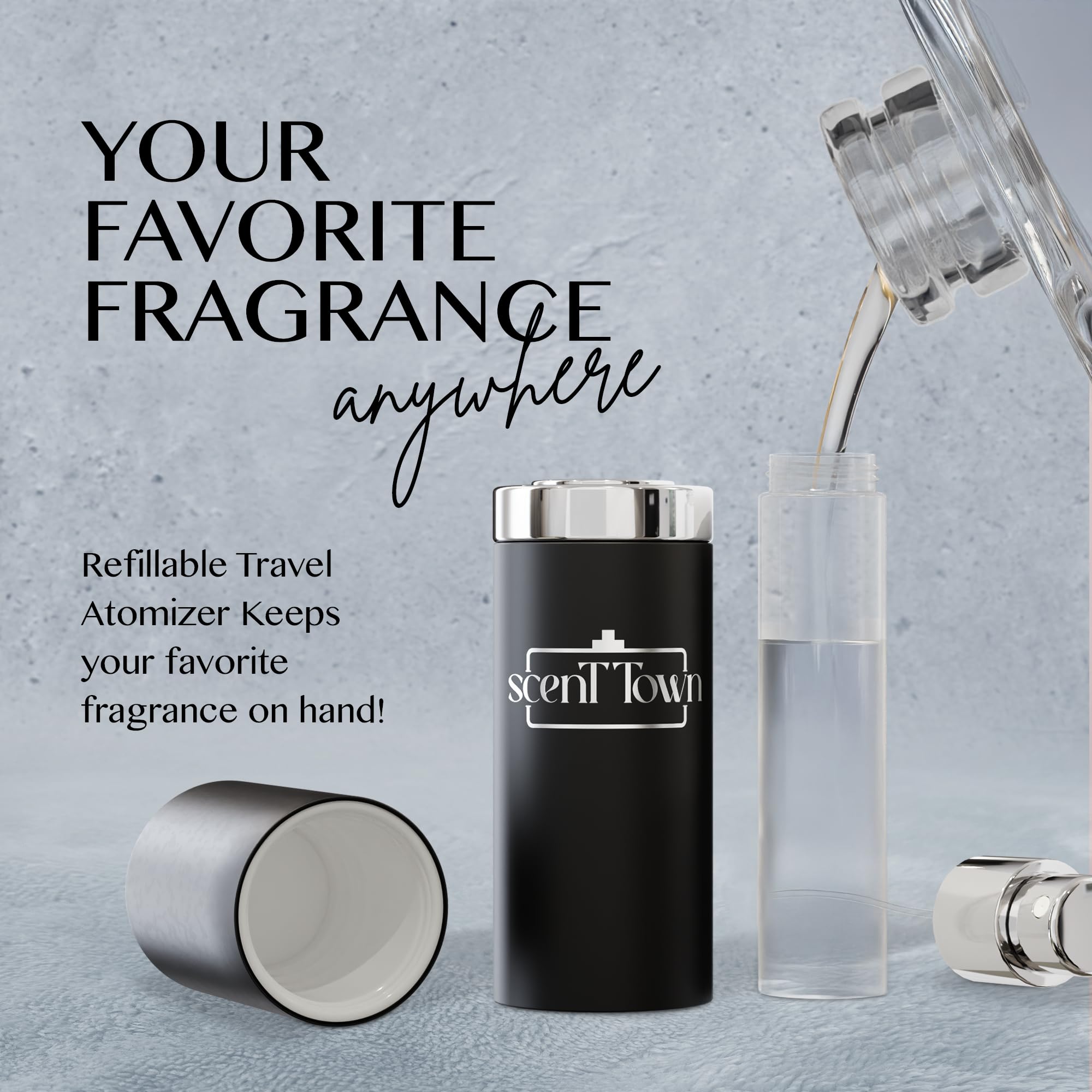Scent Town travel-friendly fragrance set fits a a dopp kit or carry-on.