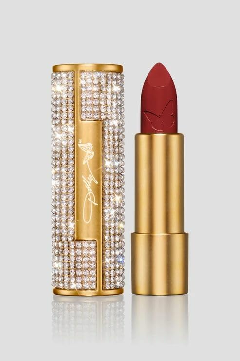 SCENT BEAUTY Heaven's Kiss lipstick case close-up with rhinestones for glamorous appeal