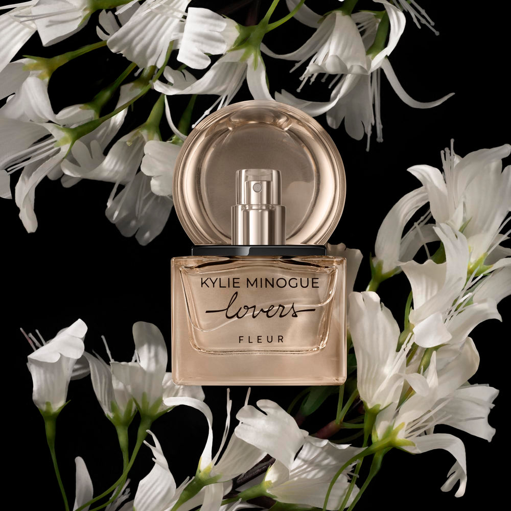 SCENT BEAUTY Kylie Lovers Fleur 30ml lifestyle shot, evokes lush florals and warm sandalwood.