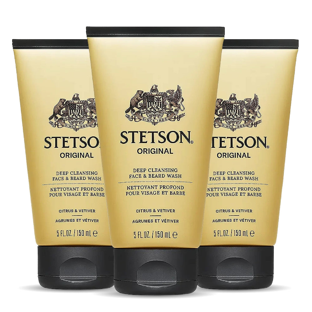 SCENT BEAUTY Stetson face and beard moisturizer three-pack front view for daily hydration.