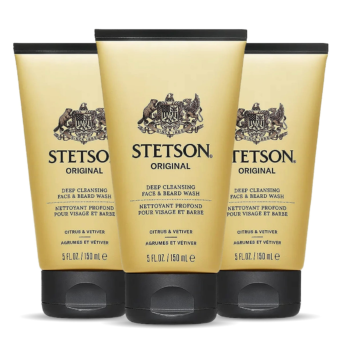 SCENT BEAUTY Stetson face and beard moisturizer three-pack front view for daily hydration.