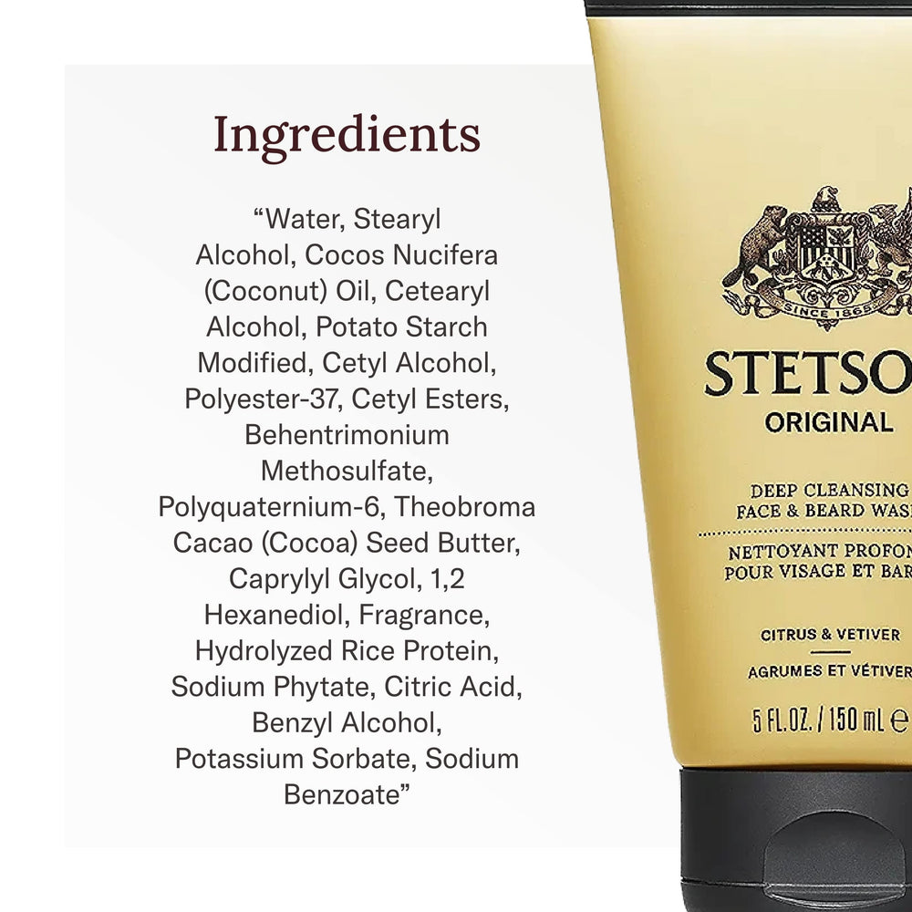 SCENT BEAUTY Stetson texture close-up showing non-greasy absorption.