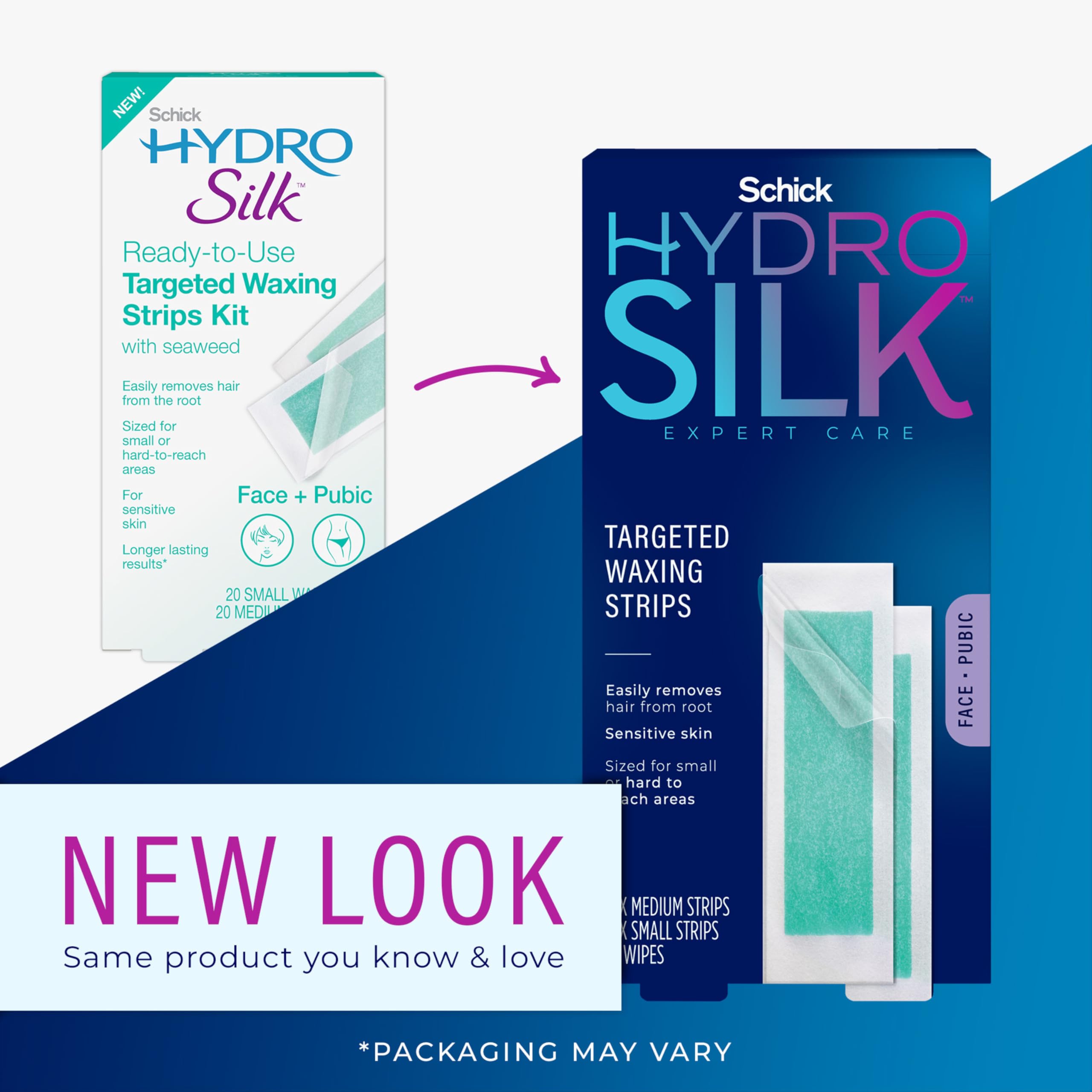 Schick Hydro Silk targeted bikini wax strips remove pubic hair with lasting results