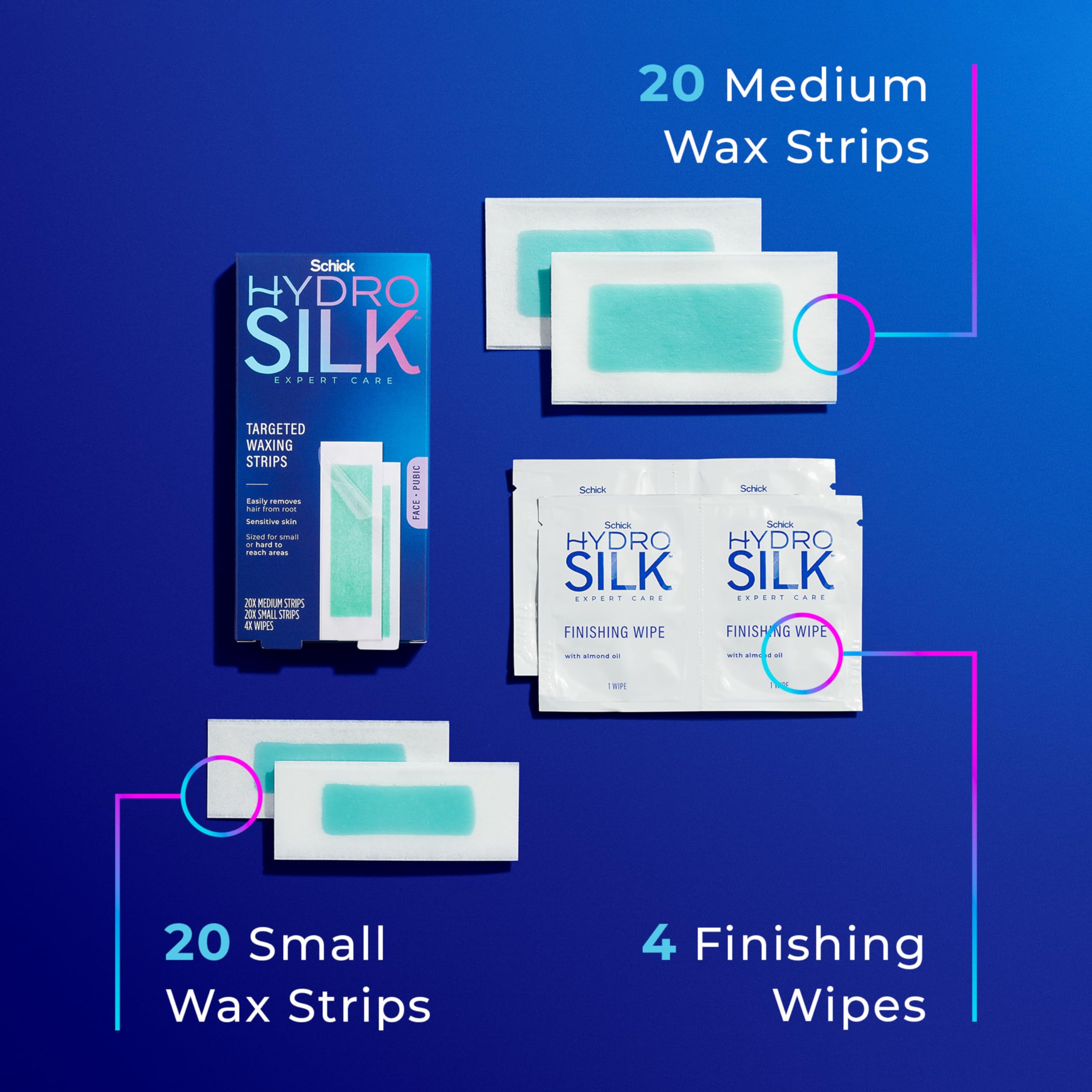 Schick Hydro Silk targeted eyebrow wax strips shape brows with gentle precision