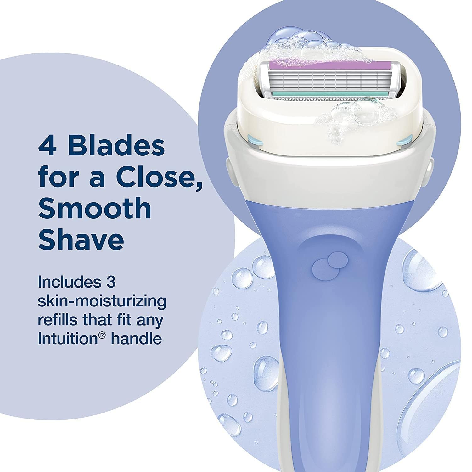 Schick Intuition Pure Nourishment 12-refill pack compatible with Intuition handles.