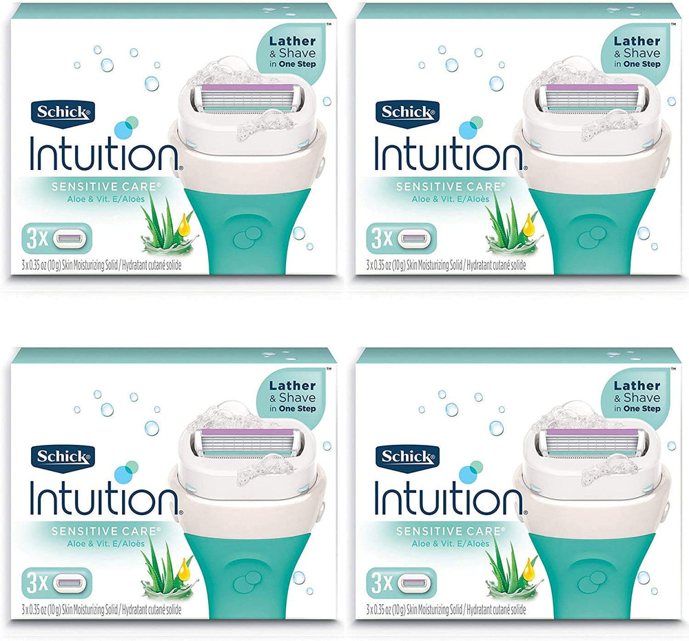 Schick Intuition Pure Nourishment refills close-up of the moisturizing bar for a smooth, effortless shave.