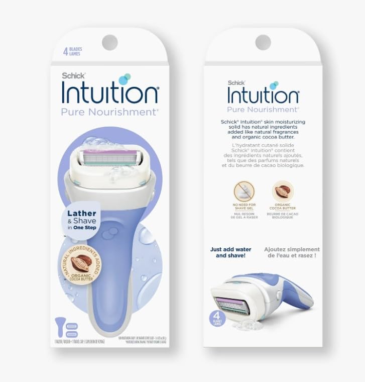Schick Intuition Pure Nourishment pack of three refills for gel-free shaving