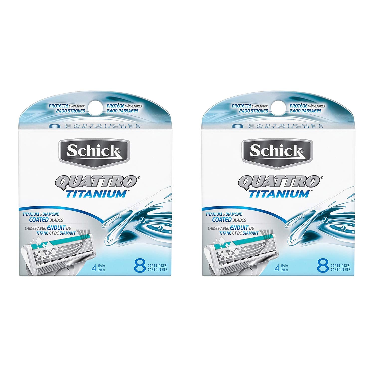 Schick Quattro Titanium razor refill for a smooth, close shave.