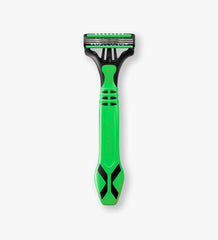 Schick Xtreme 3 Men Sensitive razor head close-up with Vitamin E lubrication.