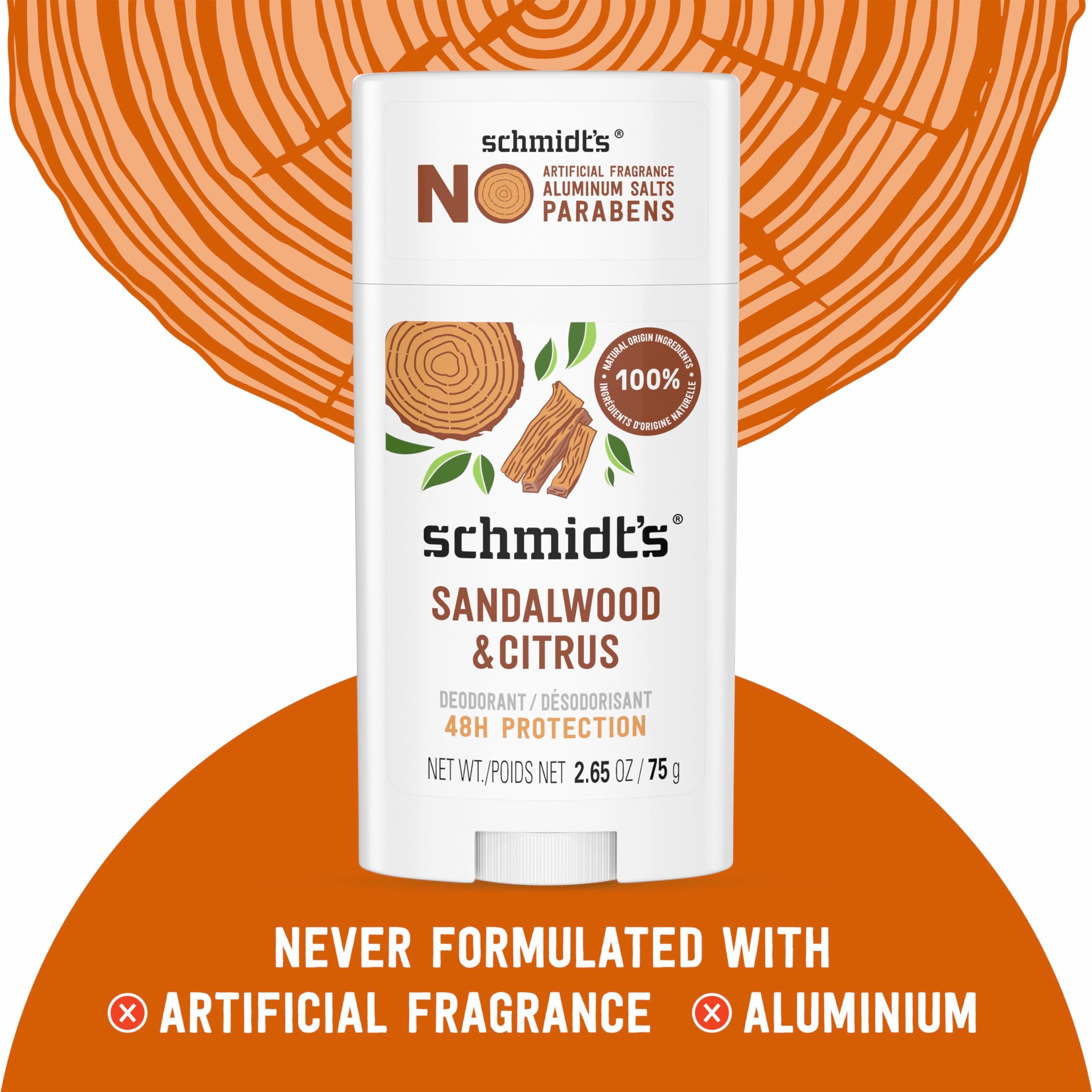 Schmidt's coconut and jojoba oils nourish skin while neutralizing odor.