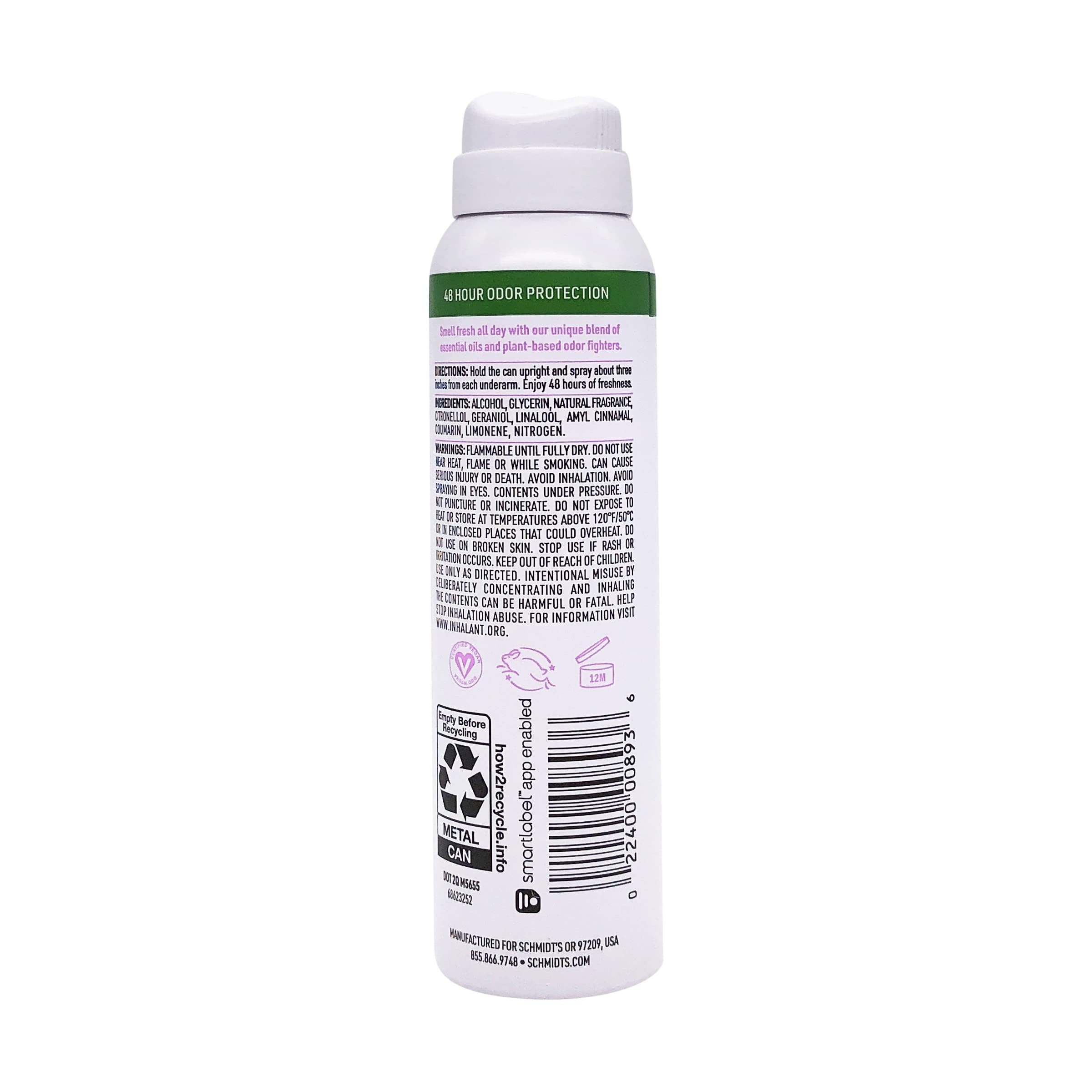 Schmidt's Clean Powder Deodorant on skin shows quick-dry feel