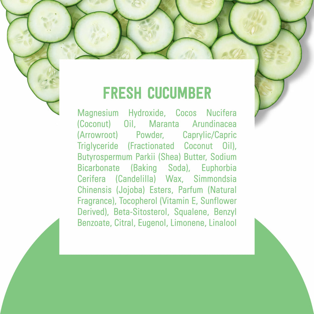 Schmidt's Fresh Cucumber 24-hour odor protection label.