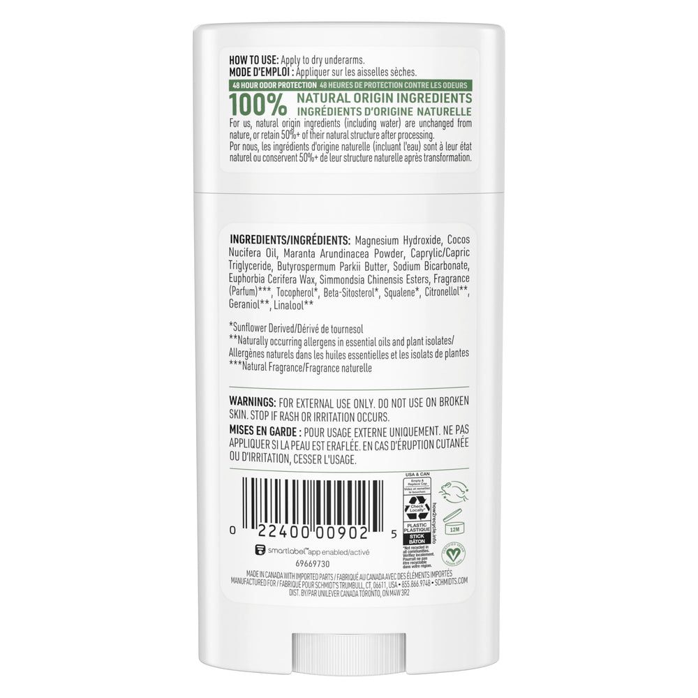 Schmidt's Fresh Cucumber packaging highlights aluminum-free formula.