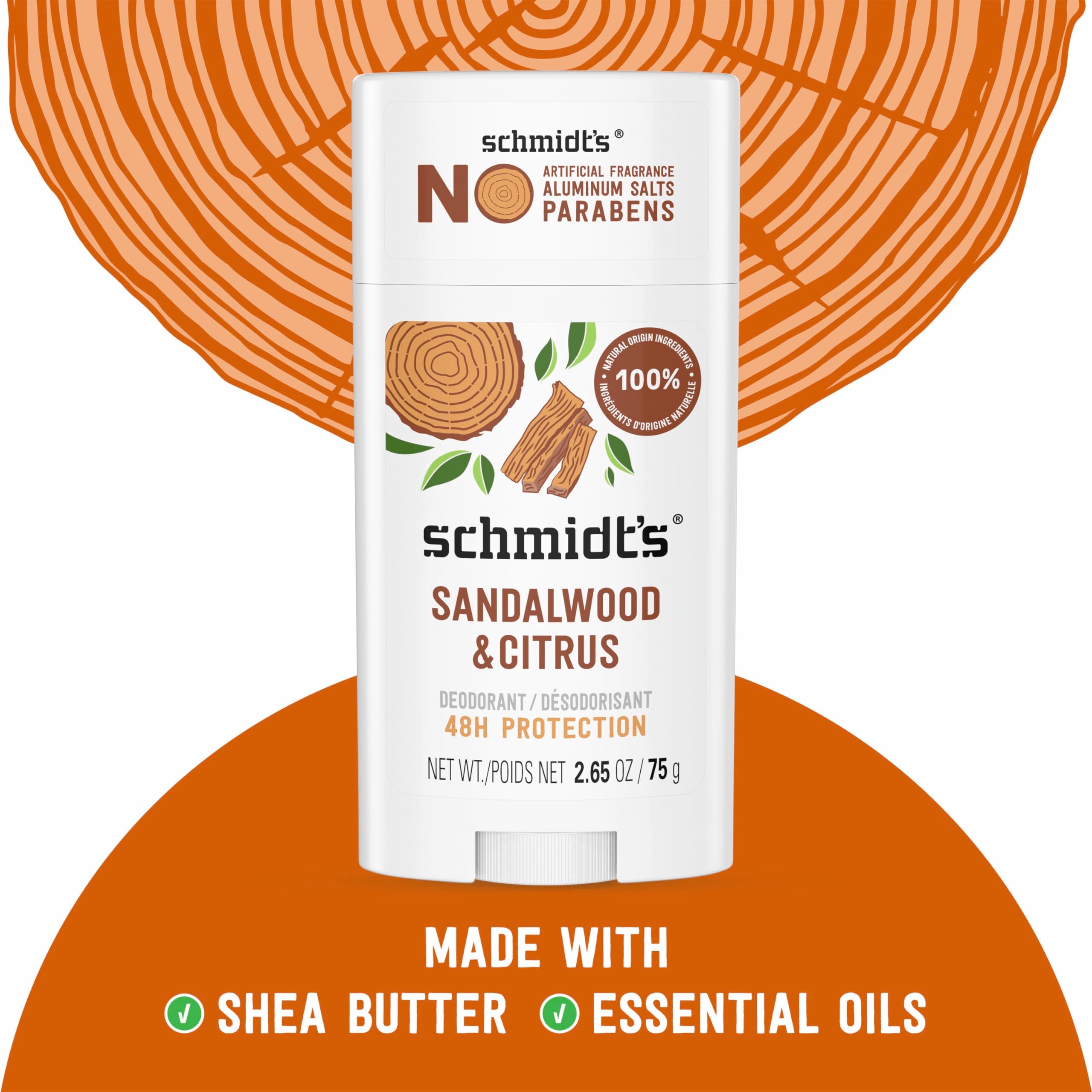 Schmidt's natural ingredients magnesium-based formula supports gentle odor control.