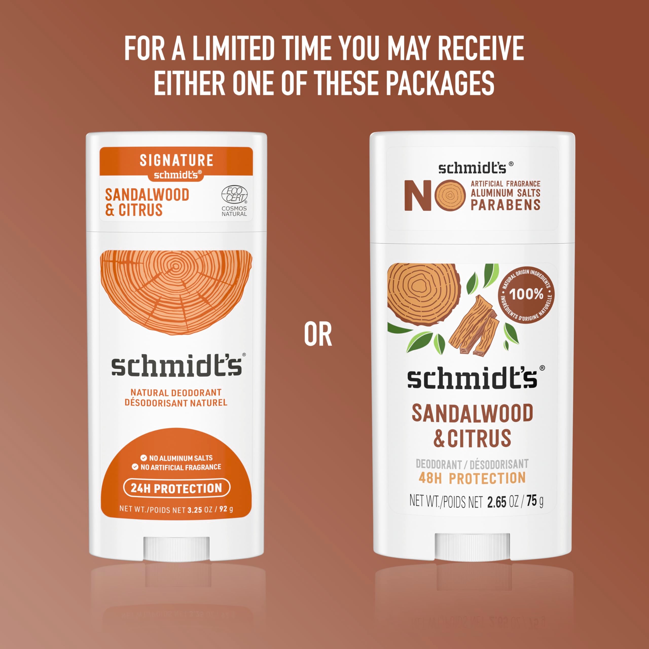 Schmidt's Sandalwood & Citrus fragrance from tea tree and lavender.