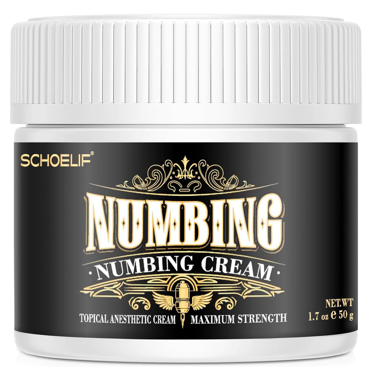 SCHOELIF extra strength numbing cream in unscented tube close-up showing compact relief option