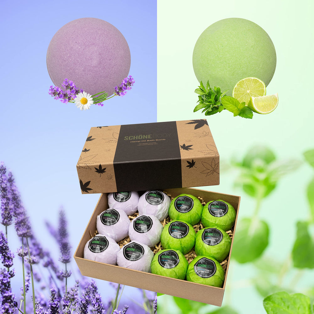 Schone Body aromatic relaxation bath bomb in a soothing soak.