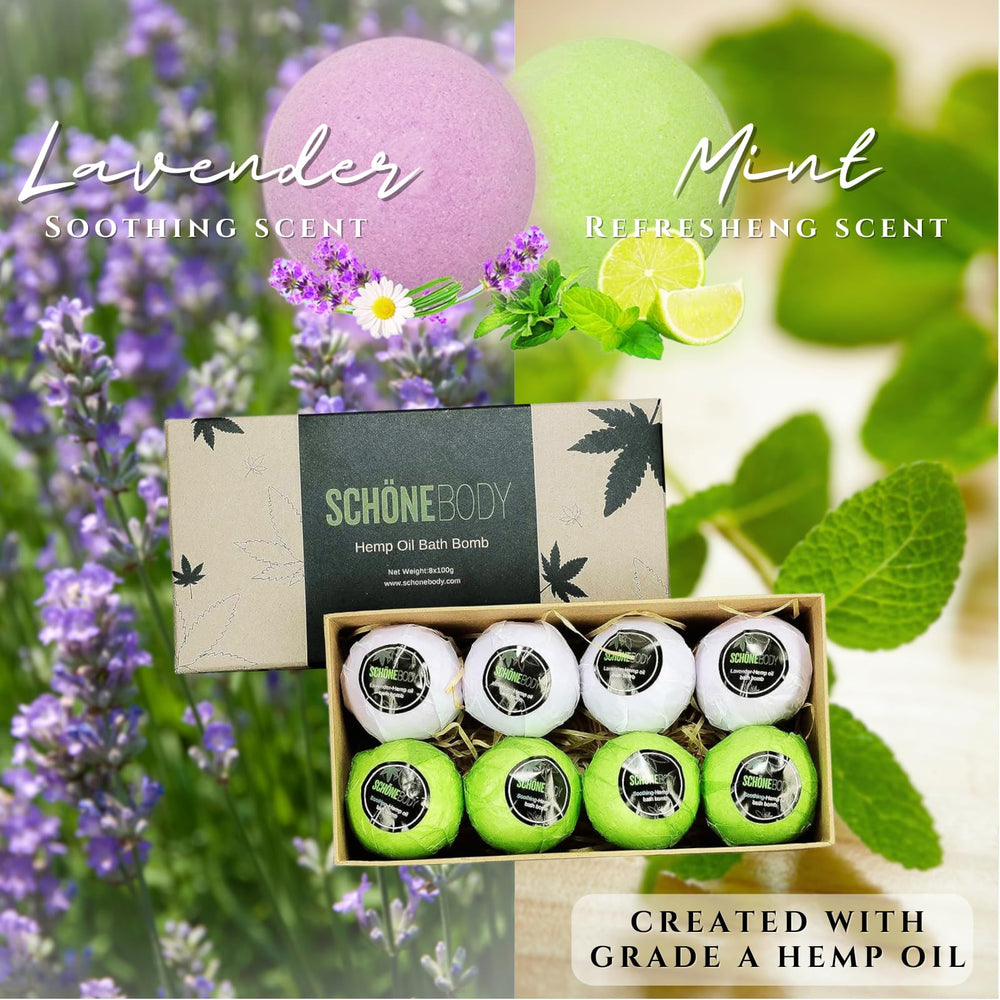 Schone Body mint bath bomb delivers refreshing mood lift.