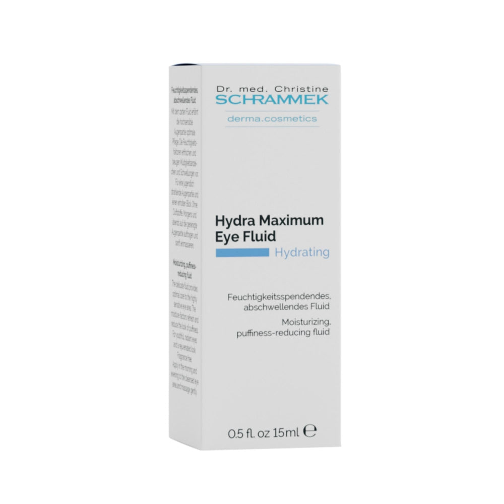 Schrammek Hydra Maximum Eye Fluid swirl on skin for hydration.