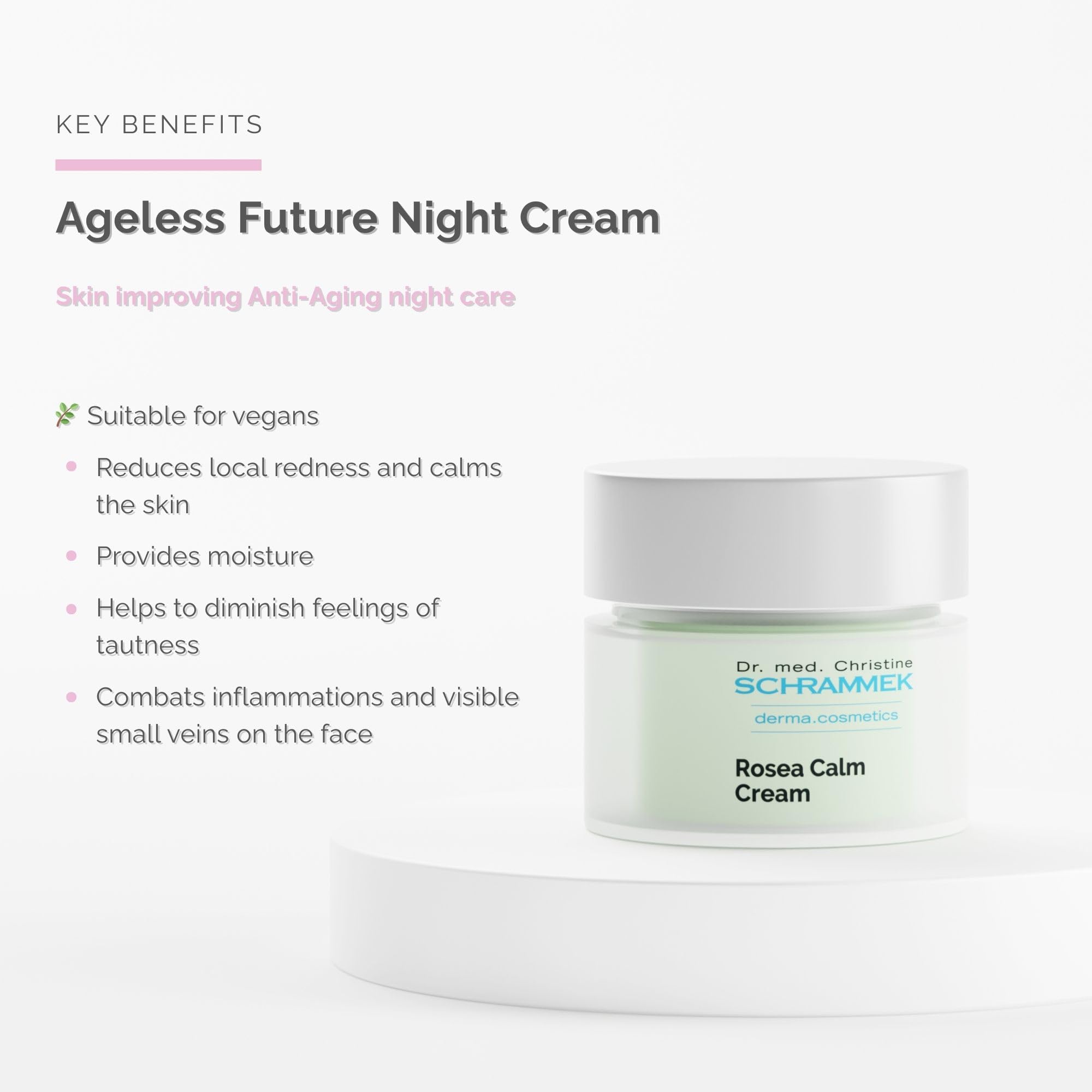 Schrammek Rosea Calm Cream texture close-up showing rich hydration