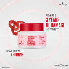 Schwarzkopf BC Peptide Repair Rescue hair ends close-up suggesting smoothing effect