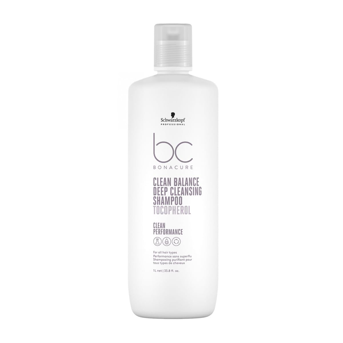 Schwarzkopf Bonacure bottle demonstrates deep cleansing for all hair types.