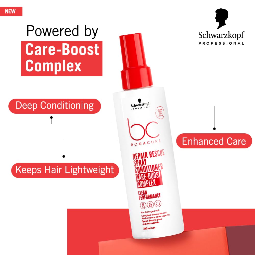 Schwarzkopf Bonacure Peptide Repair Rescue Spray facilite le démêlage et la gestion quotidienne.