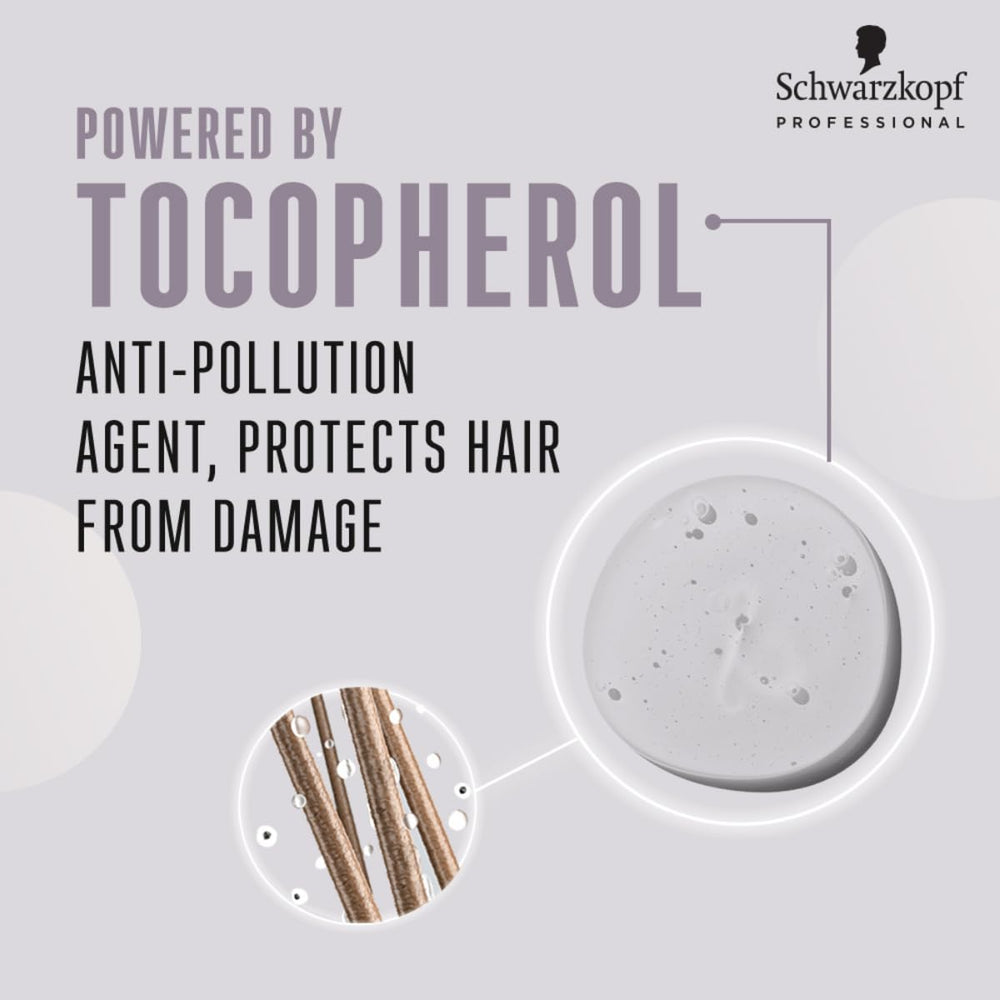 Schwarzkopf Bonacure rinse flows through hair after cleansing.