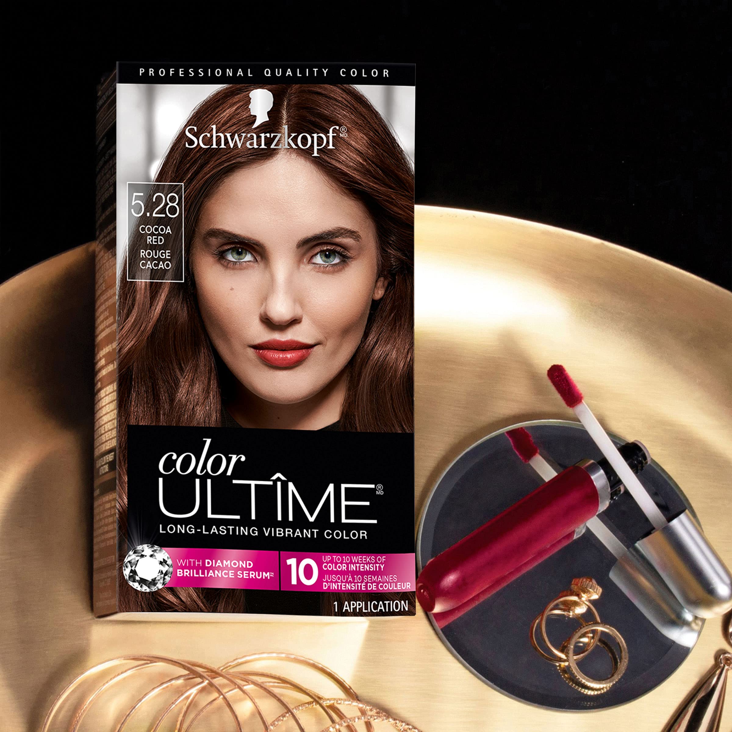 Schwarzkopf Color Ultime shine finish highlights a diamond-like gloss.