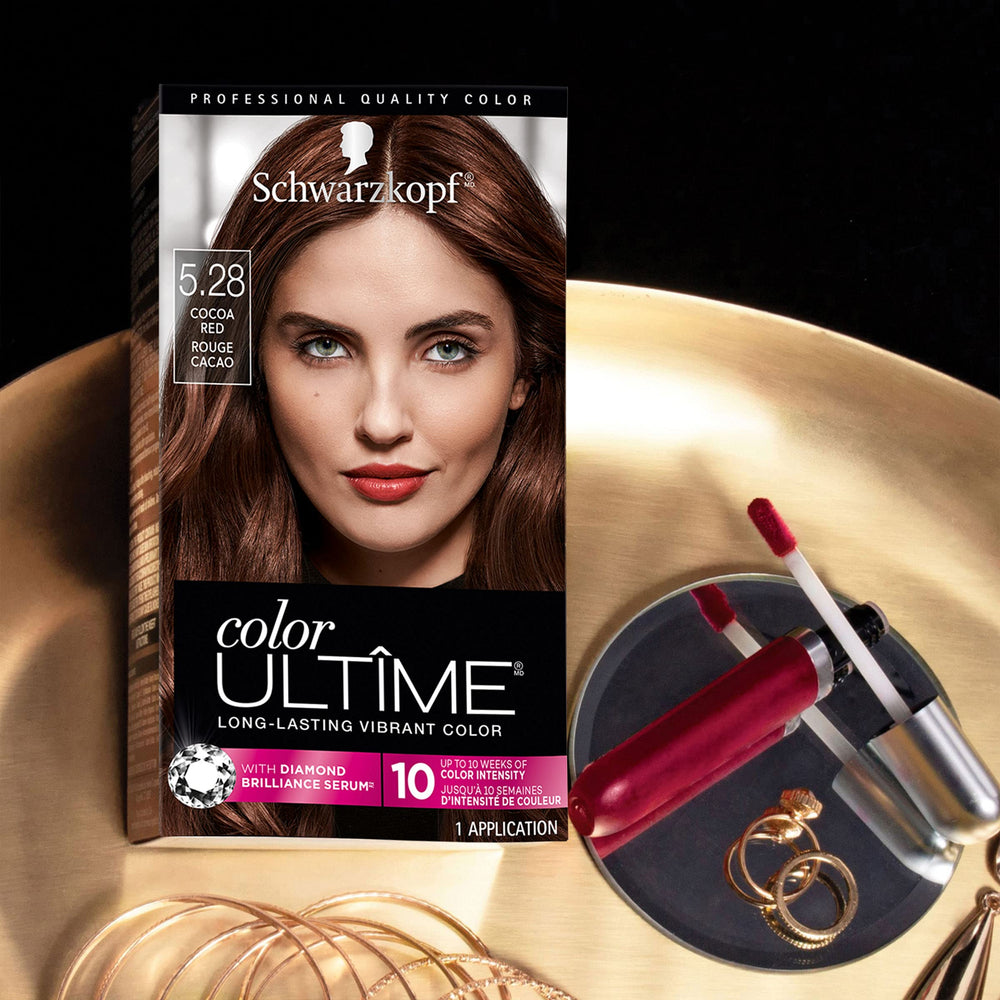 Schwarzkopf Color Ultime shine finish highlights a diamond-like gloss.