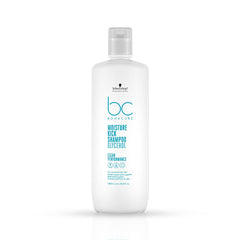 Schwarzkopf HMK Micellar Shampoo bottle on sink, suggesting gentle cleansing and hydration.
