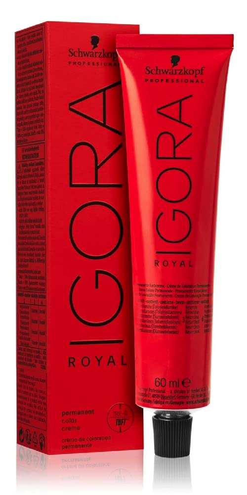 Schwarzkopf Igora Royal 4-0 color kit with gloves and developer for at-home color.