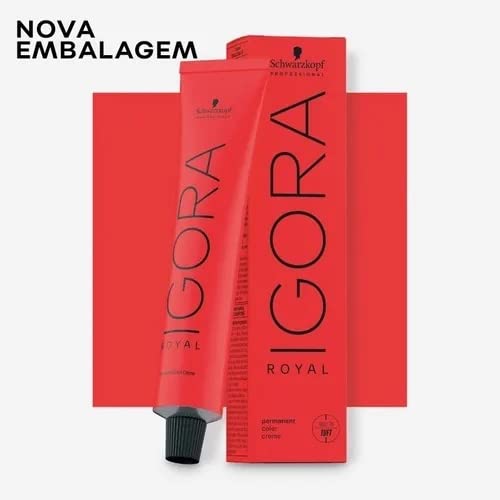 Igora Royal 9-55 color test strand shows true-to-tone golden blonde.