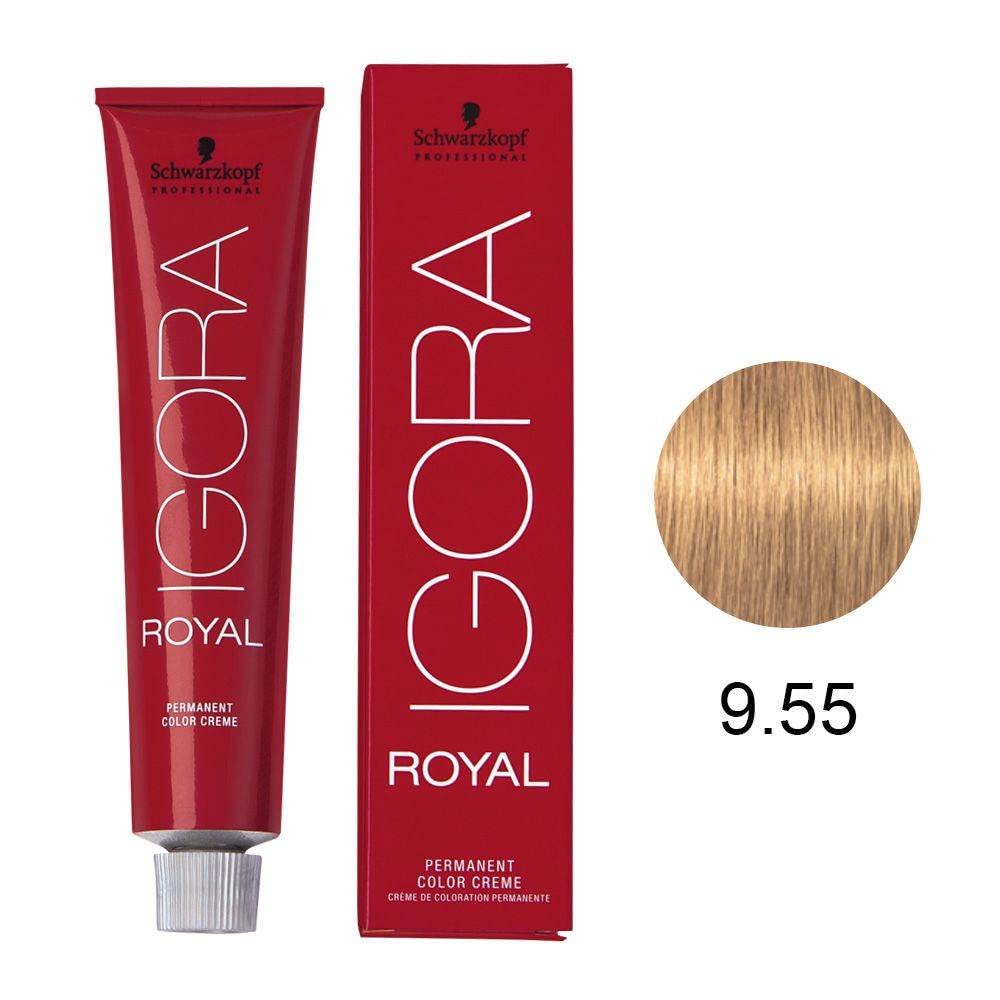 Igora Royal 9-55 cream dispensing setup enables precise professional mixing.
