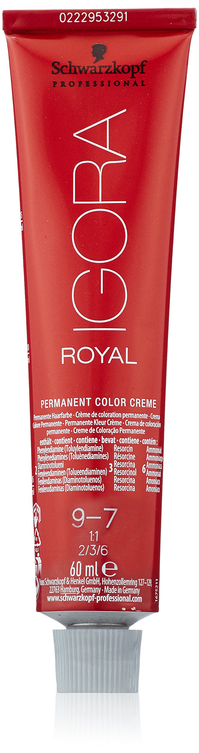 Schwarzkopf IGORA Royal 9-7 color result with vibrant shine