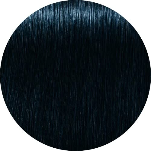 Igora Royal blue-black shade demonstrating vibrant color and gray hair coverage.