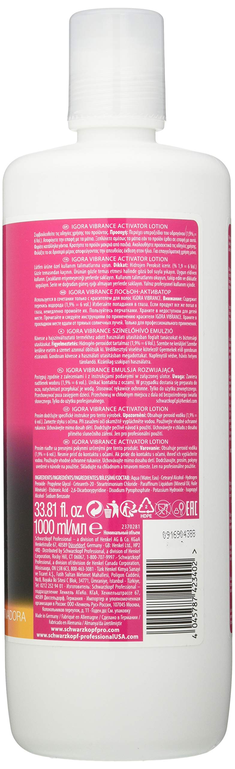 Schwarzkopf Igora Royal Vibrance Activating Lotion color result enhanced during treatment.