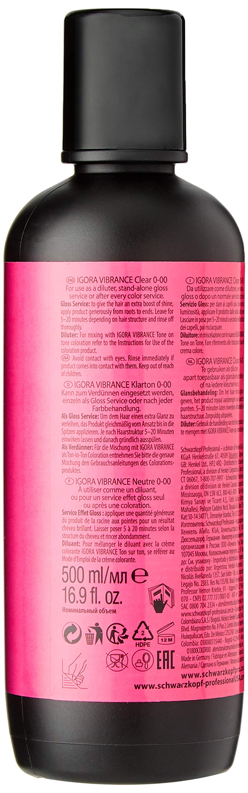 Schwarzkopf Igora Vibrance Clear 0-00 applied gloss demonstrates stand-alone shine service.