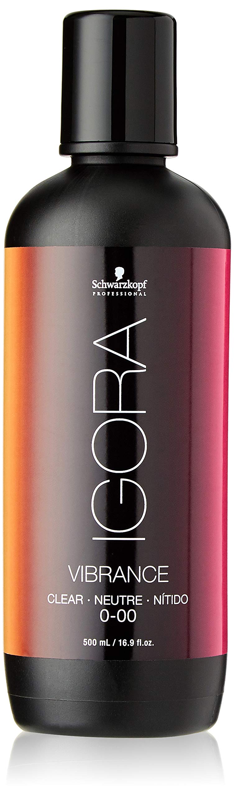 Schwarzkopf Igora Vibrance Clear 0-00 bottle closeup for versatile gloss and dilution options.