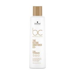 Schwarzkopf Professional BC Bonacure Q10+ Time Restore conditioner bottle nourishes dry, mature hair.