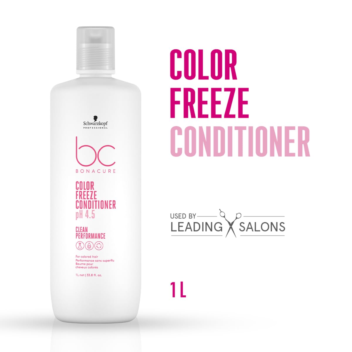 Schwarzkopf Professional Bonacure Color Freeze label close-up with pH 4.5 information and color care