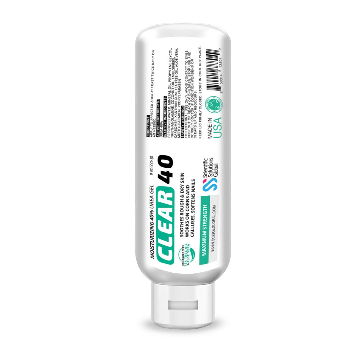 Scientific Solutions Clear 40 Urea Gel bottle for deep hydration and skin care