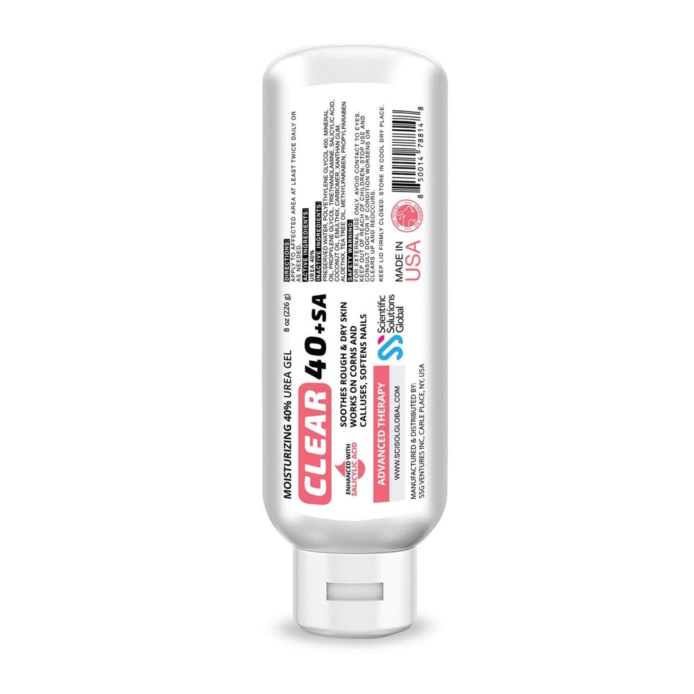 Scientific Solutions Global CLEAR 40 +SA Gel bottle for smooth feet