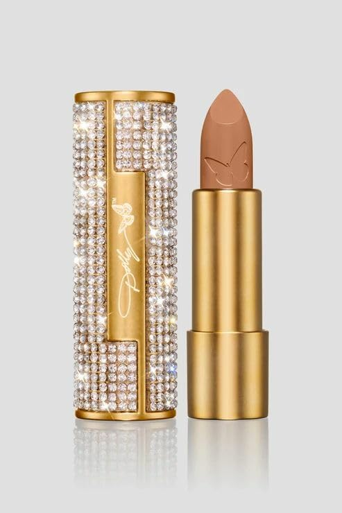 SCENT BEAUTY Dolly Heaven's Kiss lipstick case with rhinestones for on-the-go glamour