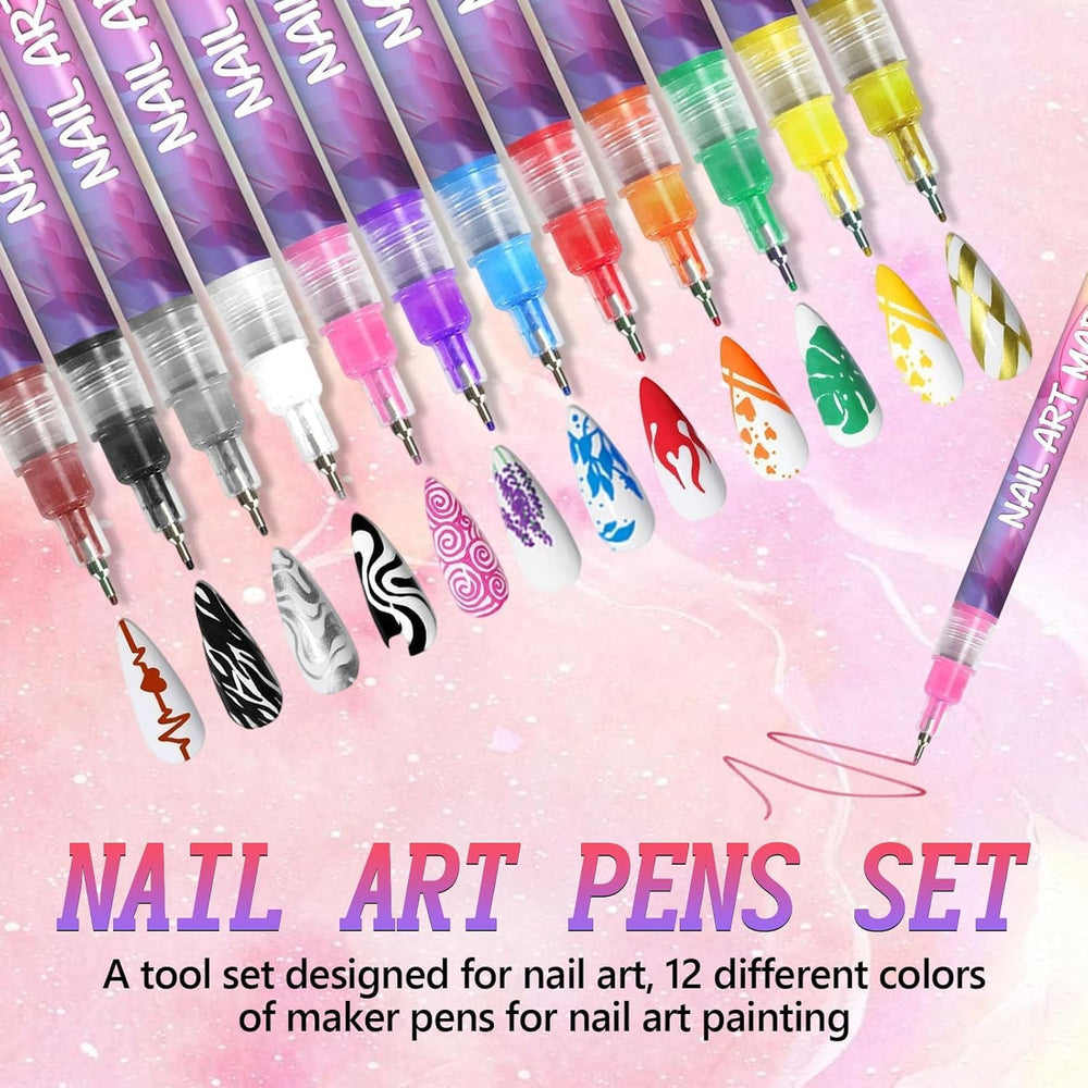 ScontLuy doodle-nail-pen-collection offers versatile tools for freehand designs.