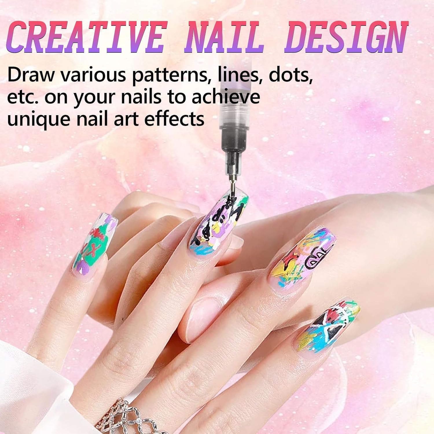 ScontLuy ultra-fine-0-5mm-tip enables precise lines for intricate nail art.